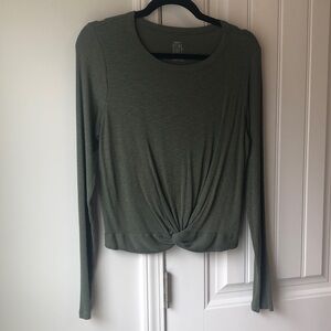 Aerie real soft green ribbed long sleeve